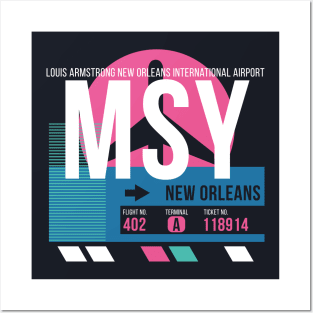 New Orleans (MSY) Airport Code Baggage Tag Posters and Art